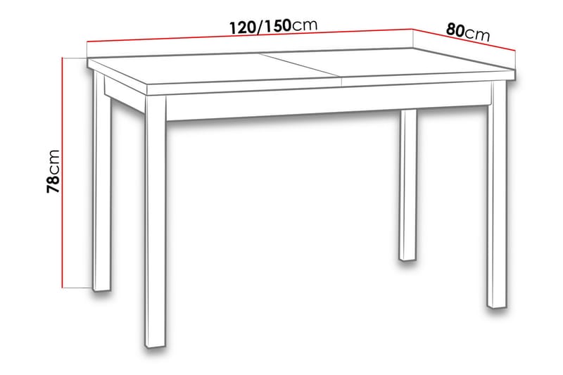 Spisebord Knerr - Hvit/Svart - Spisebord & kjøkkenbord