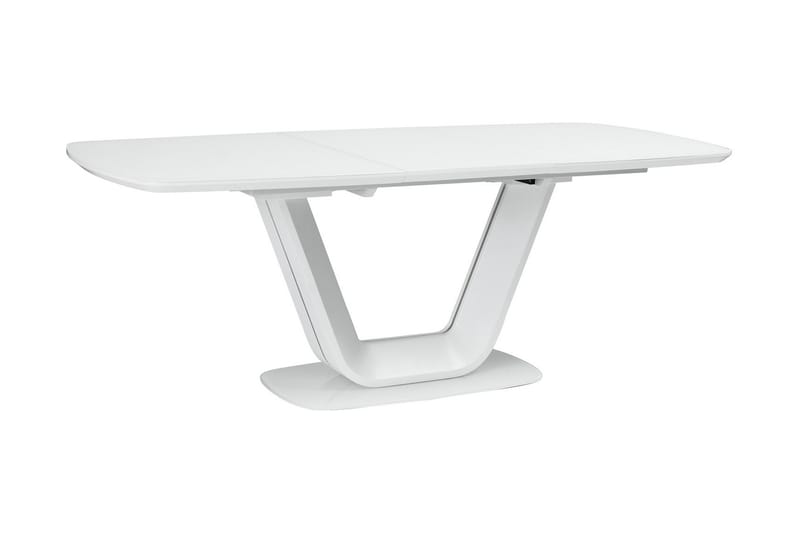 Spisebord Komati Forlengningsbart 140 cm - Glass/Hvit - Spisebord & kjøkkenbord