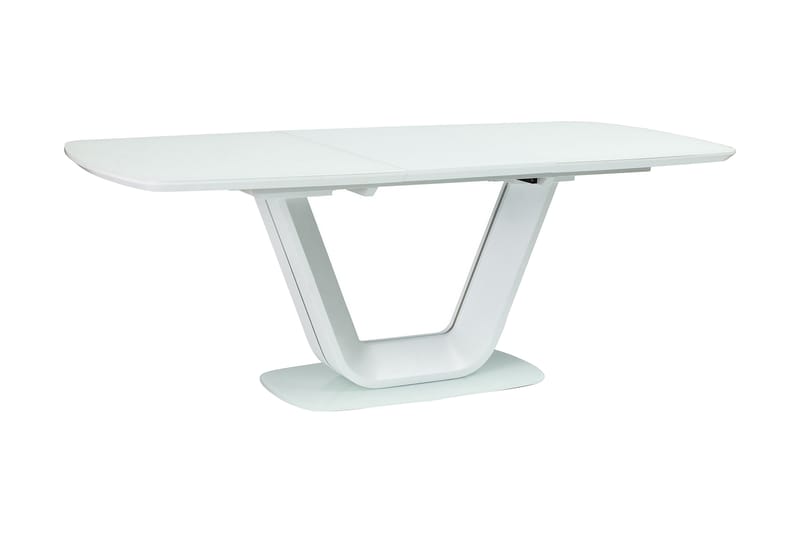 Spisebord Komati Forlengningsbart 160 cm - Glass/Hvit - Spisebord & kjøkkenbord