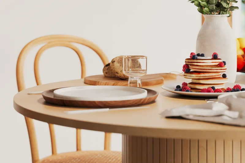 Spisebord Kopparbo 106 cm - Lyst hvitlasert eik - Møbler - Bord - Spisebord & kjøkkenbord