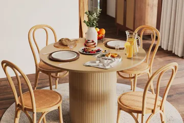 Spisebord Kopparbo 106 cm - Lyst hvitlasert eik - Møbler - Bord - Spisebord & kjøkkenbord