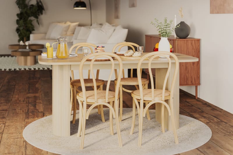 Spisebord Kopparbo 160 cm - Lyst hvitlasert eik - Møbler - Bord - Spisebord & kjøkkenbord