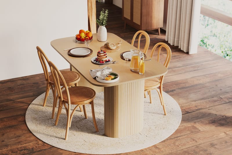 Spisebord Kopparbo 160 cm - Lyst hvitlasert eik - Møbler - Bord - Spisebord & kjøkkenbord