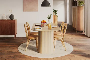 Spisebord Kopparbo 160 cm - Lyst hvitlasert eik - Møbler - Bord - Spisebord & kjøkkenbord