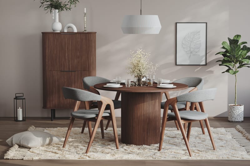 Spisebord Kopparbo Rundt 120 cm - Mørkebrunt / Valnøtt / Tre - Møbler - Bord - Spisebord & kjøkkenbord