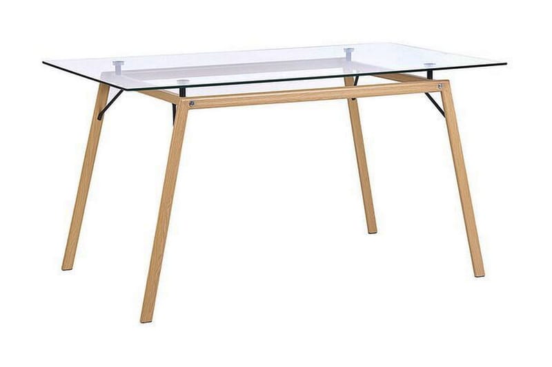 Spisebord Lencha 140 cm - Gjennomsiktig /Lyst tre - Spisebord & kjøkkenbord