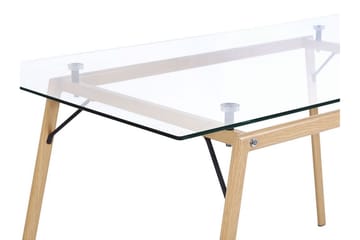 Spisebord Lencha 140 cm - Gjennomsiktig /Lyst tre - Møbler - Bord - Spisebord & kjøkkenbord