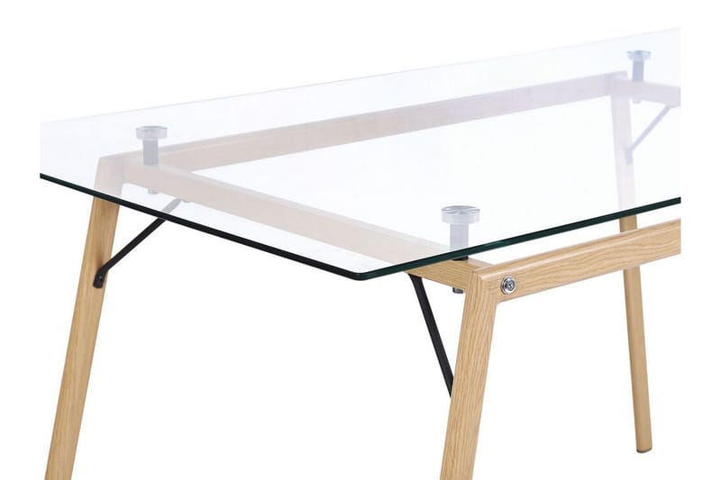 Spisebord Lencha 140 cm - Gjennomsiktig /Lyst tre - Møbler - Bord - Spisebord & kjøkkenbord