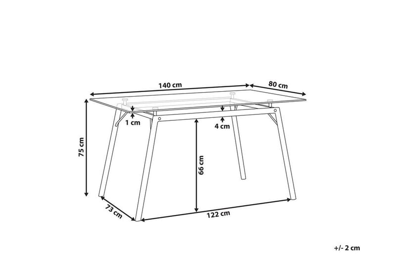 Spisebord Lencha 140 cm - Gjennomsiktig /Lyst tre - Spisebord & kjøkkenbord