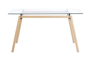 Spisebord Lencha 140 cm - Gjennomsiktig /Lyst tre - Møbler - Bord - Spisebord & kjøkkenbord