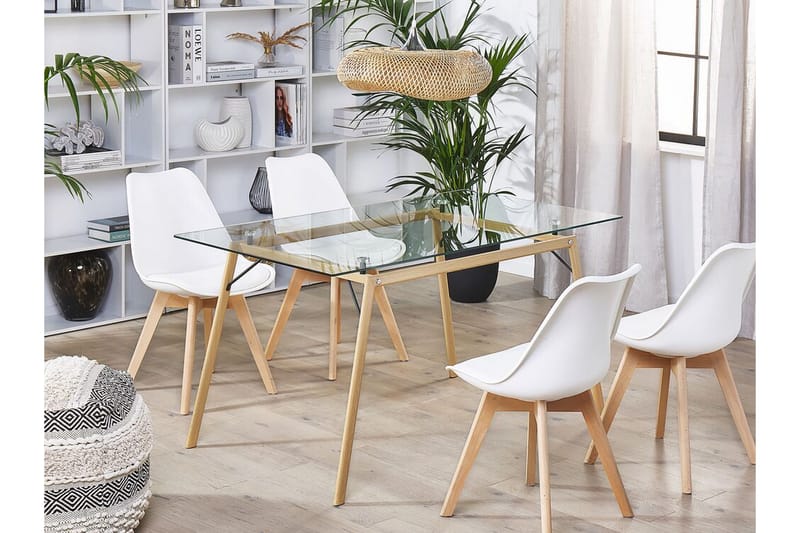 Spisebord Lencha 140 cm - Gjennomsiktig /Lyst tre - Møbler - Bord - Spisebord & kjøkkenbord