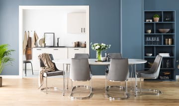 Spisebord Lennox 180 cm med 2 Tileggsplater Ovalt - Hvit - Møbler - Bord - Spisebord & kjøkkenbord