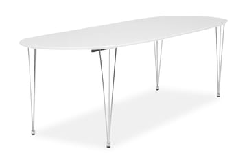 Spisebord Lennox 180 cm med 2 Tileggsplater Ovalt - Hvit - Møbler - Bord - Spisebord & kjøkkenbord