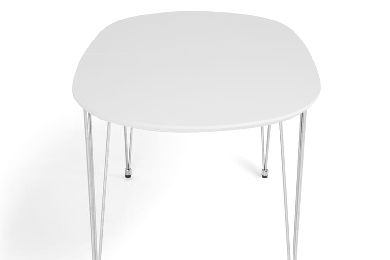 Spisebord Lennox 180 cm med 2 Tileggsplater Ovalt - Hvit - Spisebord & kjøkkenbord