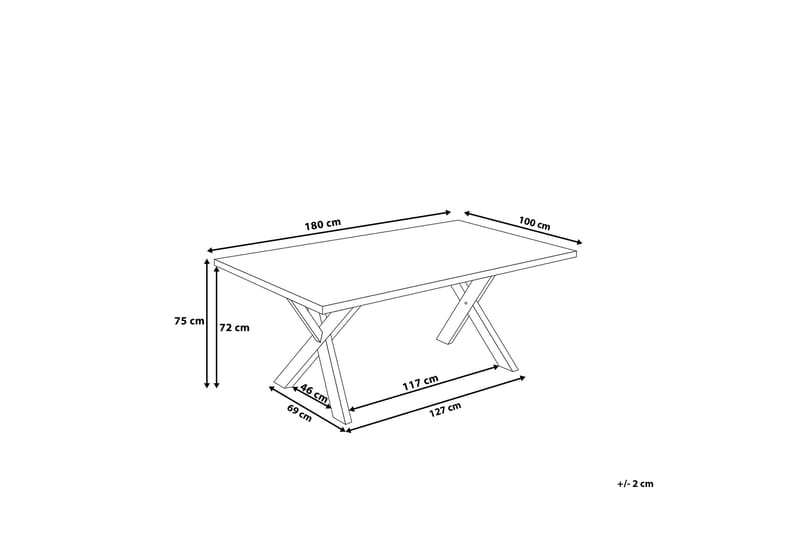 Spisebord Lisala 180 cm - Hvit - Spisebord & kjøkkenbord