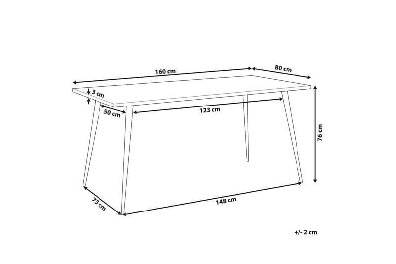 Spisebord Lolenco 160 cm - Grå/Svart - Spisebord & kjøkkenbord