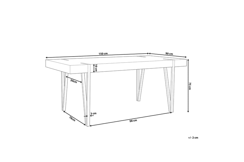Spisebord Longville 150 cm - Grå/Svart - Spisebord & kjøkkenbord