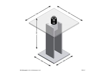 Spisebord Loriana 70 cm - Hvit|Betong - Møbler - Bord - Spisebord & kjøkkenbord
