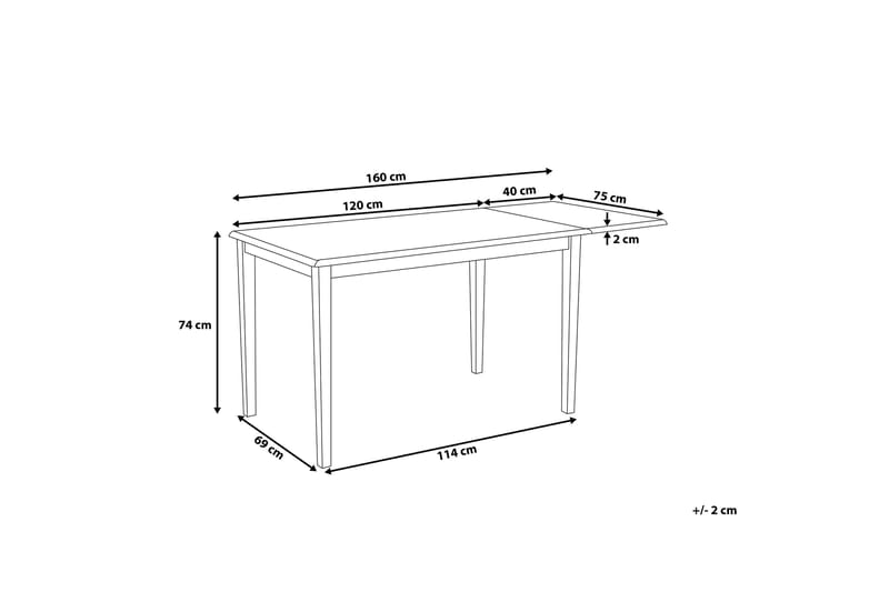 Spisebord Louisiana 160 cm - Hvit - Spisebord & kjøkkenbord