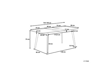 Spisebord Mado | 190 cm - Tre | Natur - Møbler - Bord - Spisebord & kjøkkenbord