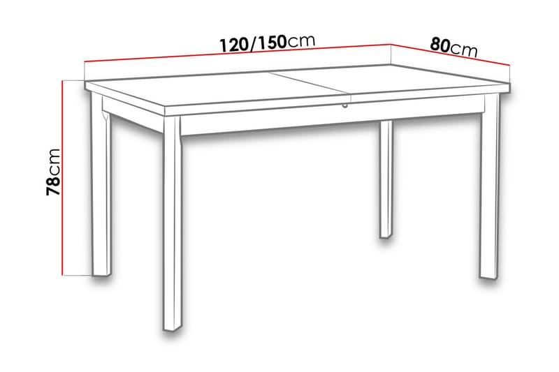 Spisebord Max 120x80x78 cm - Tre Natur - Spisebord & kjøkkenbord