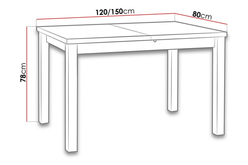 Spisebord Max 120x80x78 cm - Tre Natur - Spisebord & kjøkkenbord