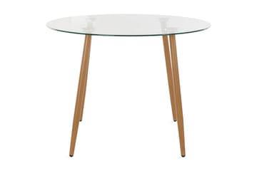 Spisebord Miana 100 cm Rundt Glass - Brun - Møbler - Bord - Spisebord & kjøkkenbord