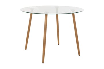 Spisebord Miana 100 cm Rundt Glass - Brun - Møbler - Bord - Spisebord & kjøkkenbord