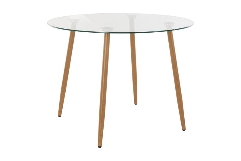 Spisebord Miana 100 cm Rundt Glass - Brun - Møbler - Bord - Spisebord & kjøkkenbord