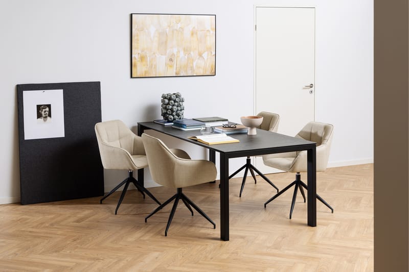 Spisebord Misam 200x90 cm - Sort - Møbler - Bord - Spisebord & kjøkkenbord