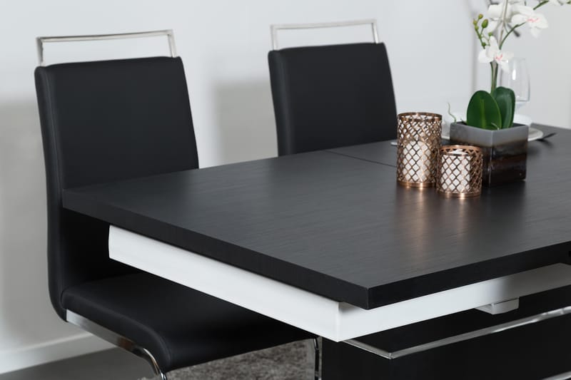 Spisebord Mueller Forlengningsbart 140 cm - Svart|Hvit - Spisebord & kjøkkenbord