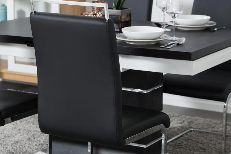 Spisebord Mueller Forlengningsbart 140 cm - Svart|Hvit - Spisebord & kjøkkenbord