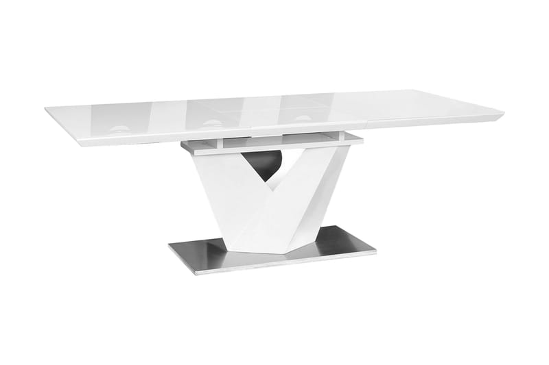 Spisebord Munico 160 cm - Glass/Hvit - Spisebord & kjøkkenbord