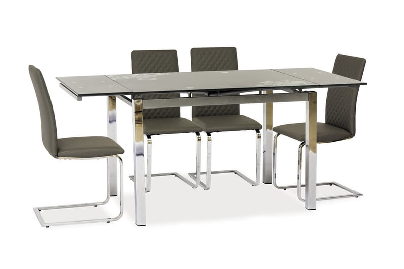 Spisebord Nacaca Forlengningsbart 110 cm - Glass/Mørkegrå - Spisebord & kjøkkenbord