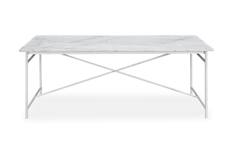 Spisebord Narses 200 cm Marmor - Hvit - Spisebord & kjøkkenbord