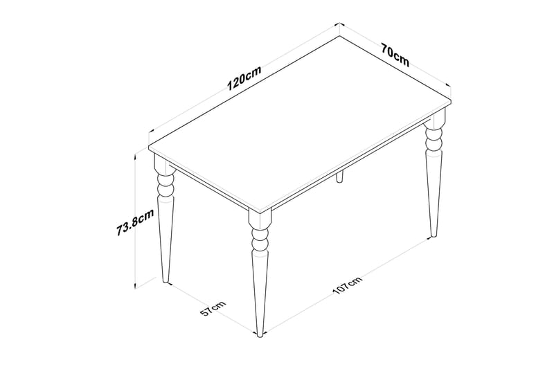 Spisebord Naryani 120 cm - Valnøtt/Hvit - Spisebord & kjøkkenbord