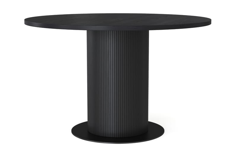 Spisebord Neandir 120 cm Massiv Eik Rundt - Svart - Spisebord & kjøkkenbord