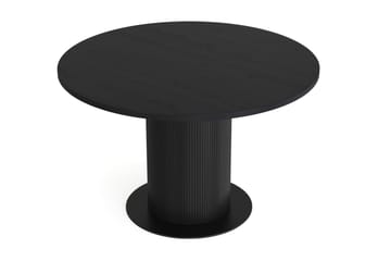 Spisebord Neandir 120 cm Massiv Eik Rundt - Svart - Møbler - Bord - Spisebord & kjøkkenbord