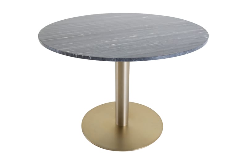 Spisebord Netanya 106 cm Rundt Marmor - Svart|Messing - Spisebord & kjøkkenbord