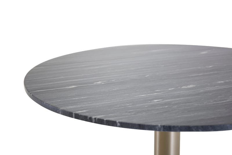 Spisebord Netanya 106 cm Rundt Marmor - Svart|Messing - Spisebord & kjøkkenbord