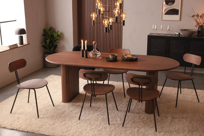 Spisebord Noira 220 cm Valnøtt - Brun - Møbler - Bord - Spisebord & kjøkkenbord