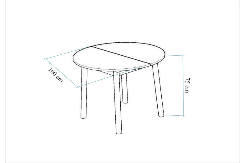 Spisebord Oliver 100 cm - Eik/Hvit - Spisebord & kjøkkenbord