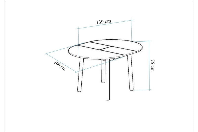 Spisebord Oliver 100 cm - Eik/Hvit - Spisebord & kjøkkenbord