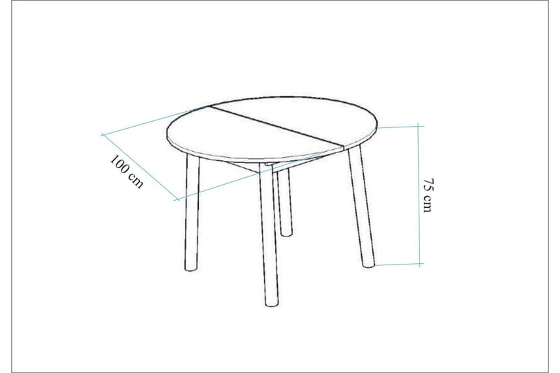Spisebord Oliver 100 cm - Eik/Svart - Spisebord & kjøkkenbord
