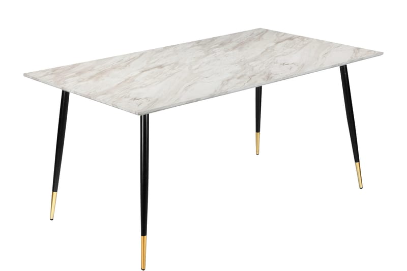 Spisebord Reddeer 160 cm - Grå/Hvit/Svart/Guld - Marmorbord - Spisebord & kjøkkenbord