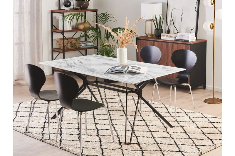Spisebord Rehins 160 cm - Hvit / Svart - Spisebord & kjøkkenbord