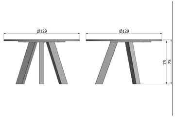Spisebord Rodion 129 cm Rund - Mørkebrun - Møbler - Bord - Spisebord & kjøkkenbord