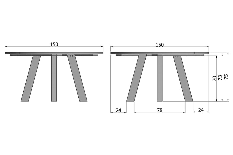 Spisebord Rodion 150 cm Rund - Mørkebrun - Møbler - Bord - Spisebord & kjøkkenbord