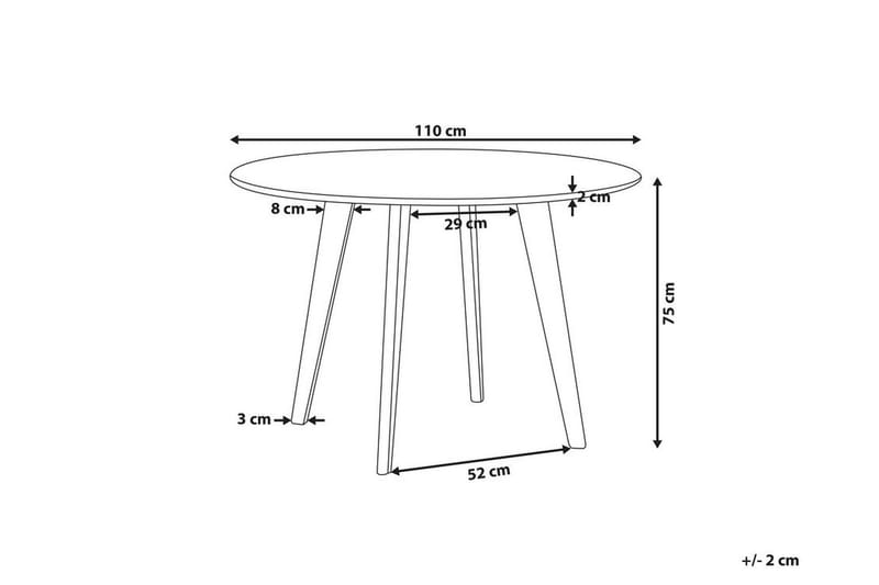 Spisebord Roun 110 cm - Grå - Spisebord & kjøkkenbord