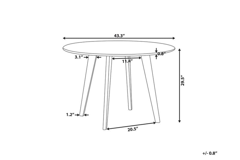 Spisebord Roun 110 cm - Grå - Spisebord & kjøkkenbord